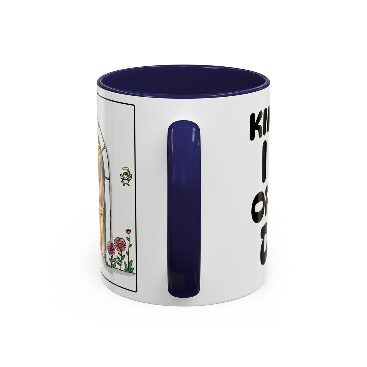 Knock And I WILL OPEN the DOOR — Illustrated Inspirational Accent Mug (11/15oz)