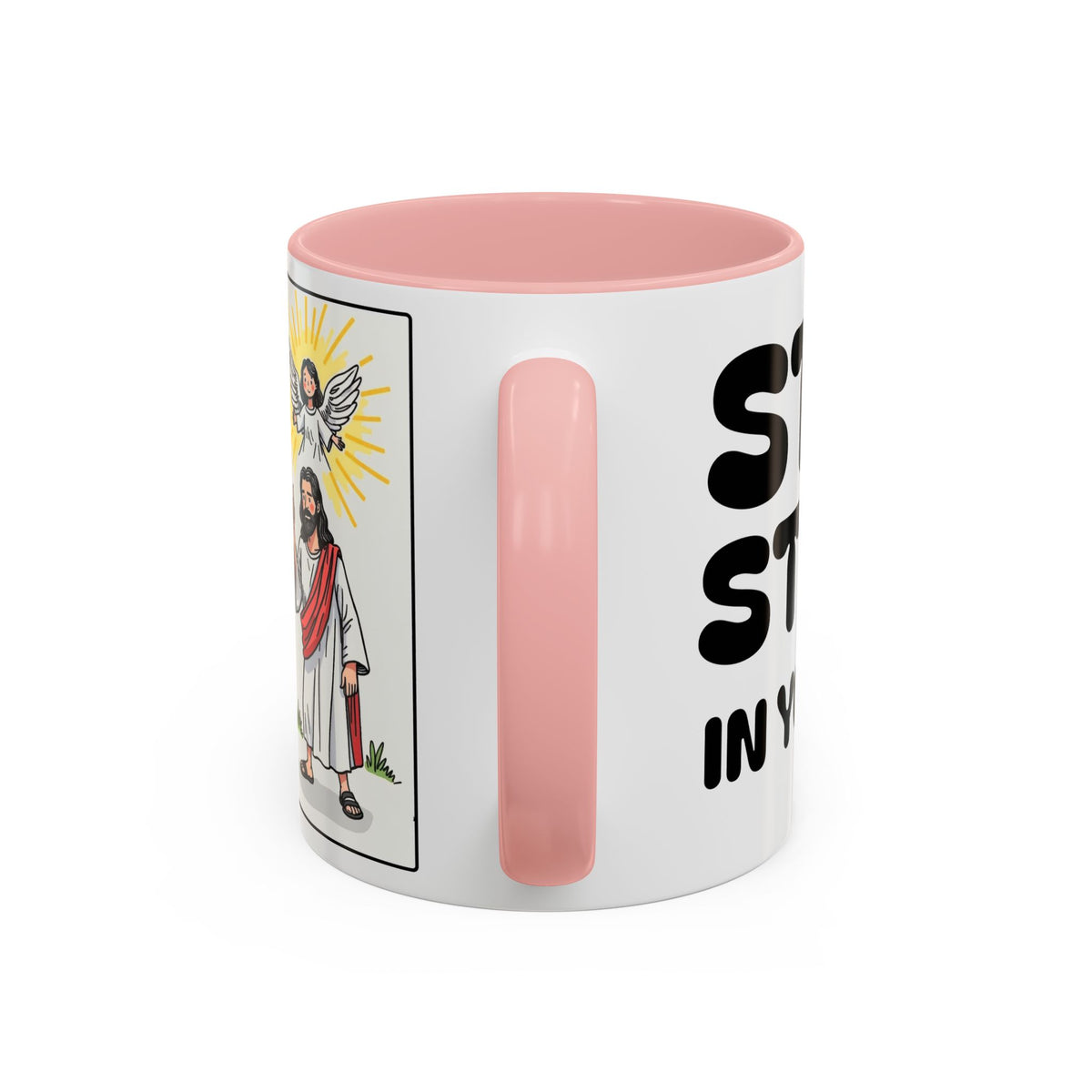 Stand Strong in Your Faith II — Accent Coffee Mug — Inspirational Christian Scripture Gift (11/15 oz)