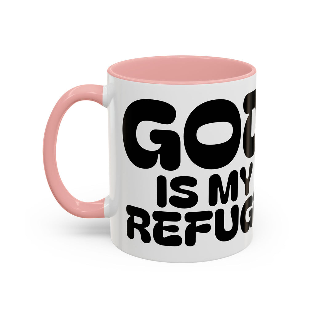 God Is My Refuge — Castle Accent Coffee Mug — 11/15oz Christian Inspirational Gift