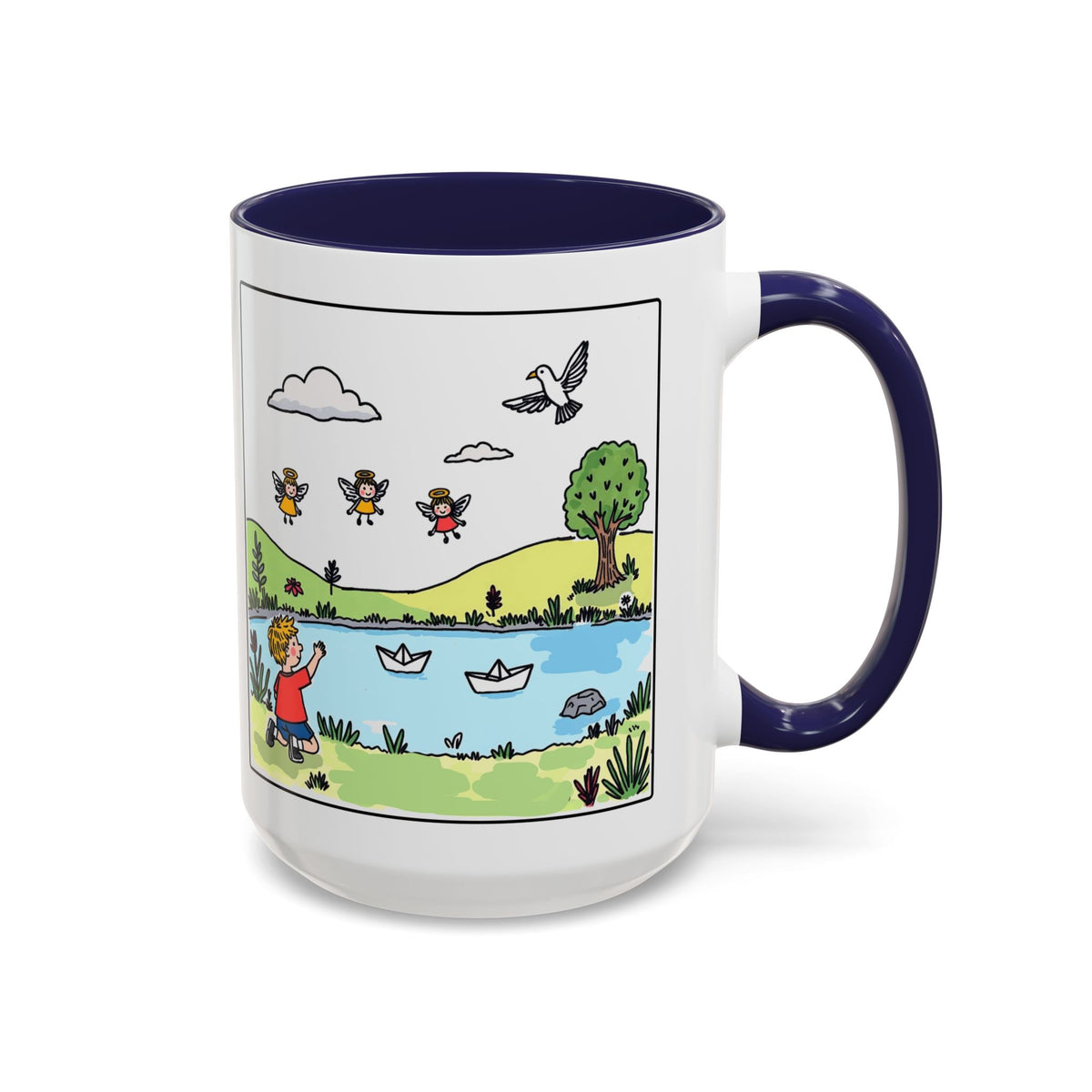 God Loves Me — Accent Coffee Mug —  Inspirational Kids Scene Ceramic Mug (11/15oz)
