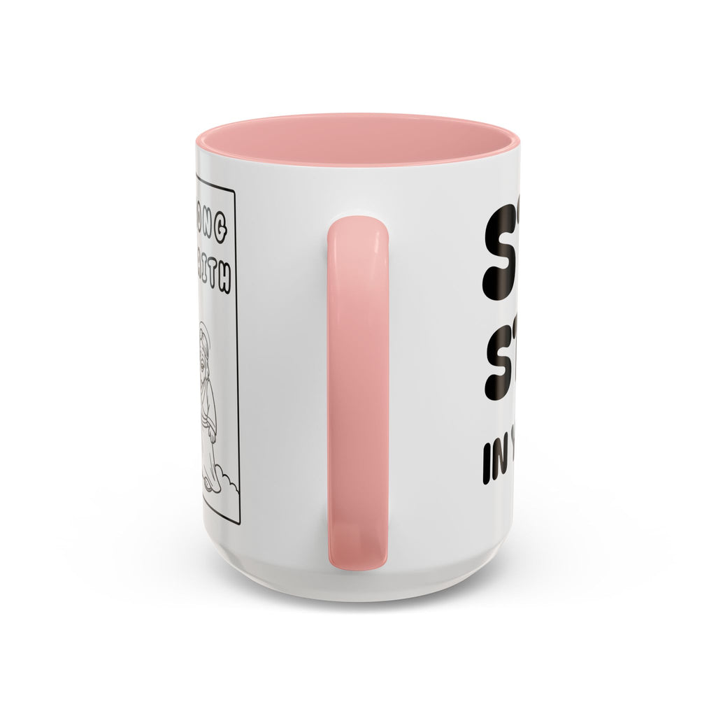 Stand Strong in Your Faith — Accent Coffee Mug — Inspirational Christian Scripture Gift (11/15 oz)