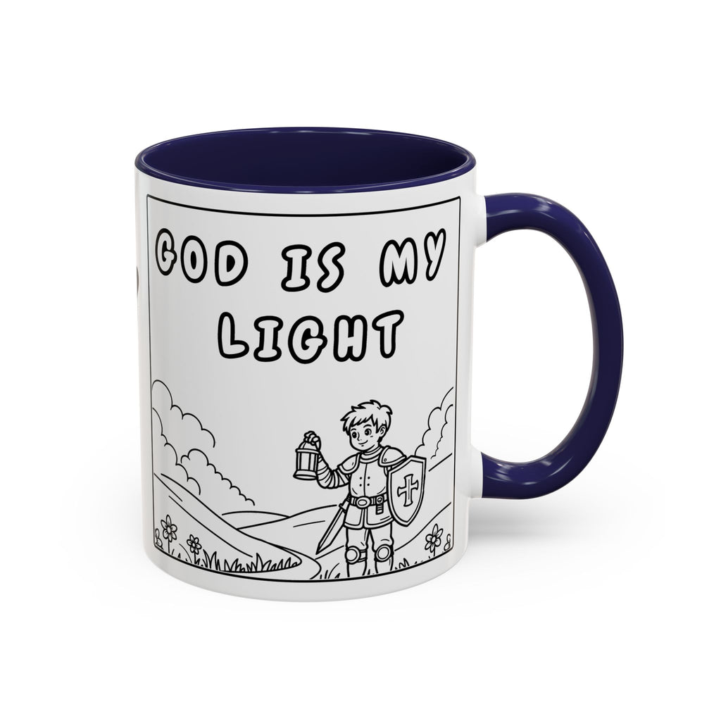 God Is My Light —  Accent Coffee Mug — Inspirational Christian Faith Mug (11/15oz)