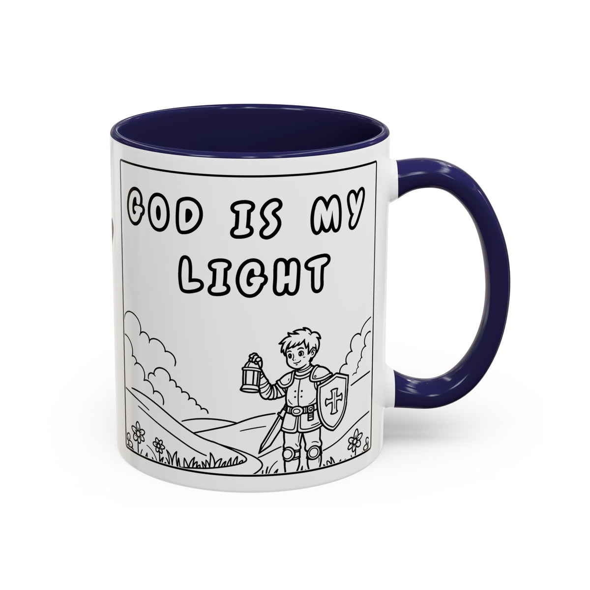 God Is My Light —  Accent Coffee Mug — Inspirational Christian Faith Mug (11/15oz)