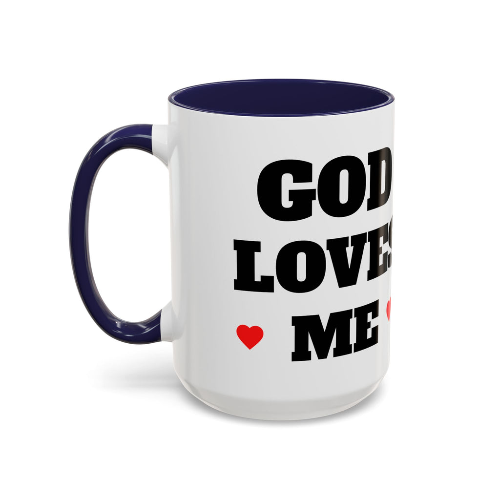 God Loves Me — Accent Coffee Mug —  Inspirational Kids Scene Ceramic Mug (11/15oz)