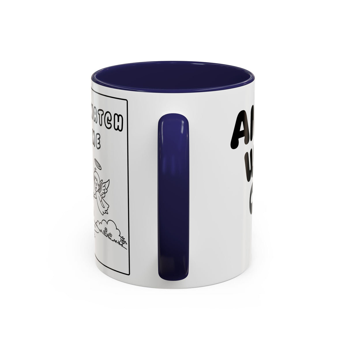 Angels Watch Over Me — Accent Coffee Mug — Inspirational Faith Based Morning Mug (11/15oz)