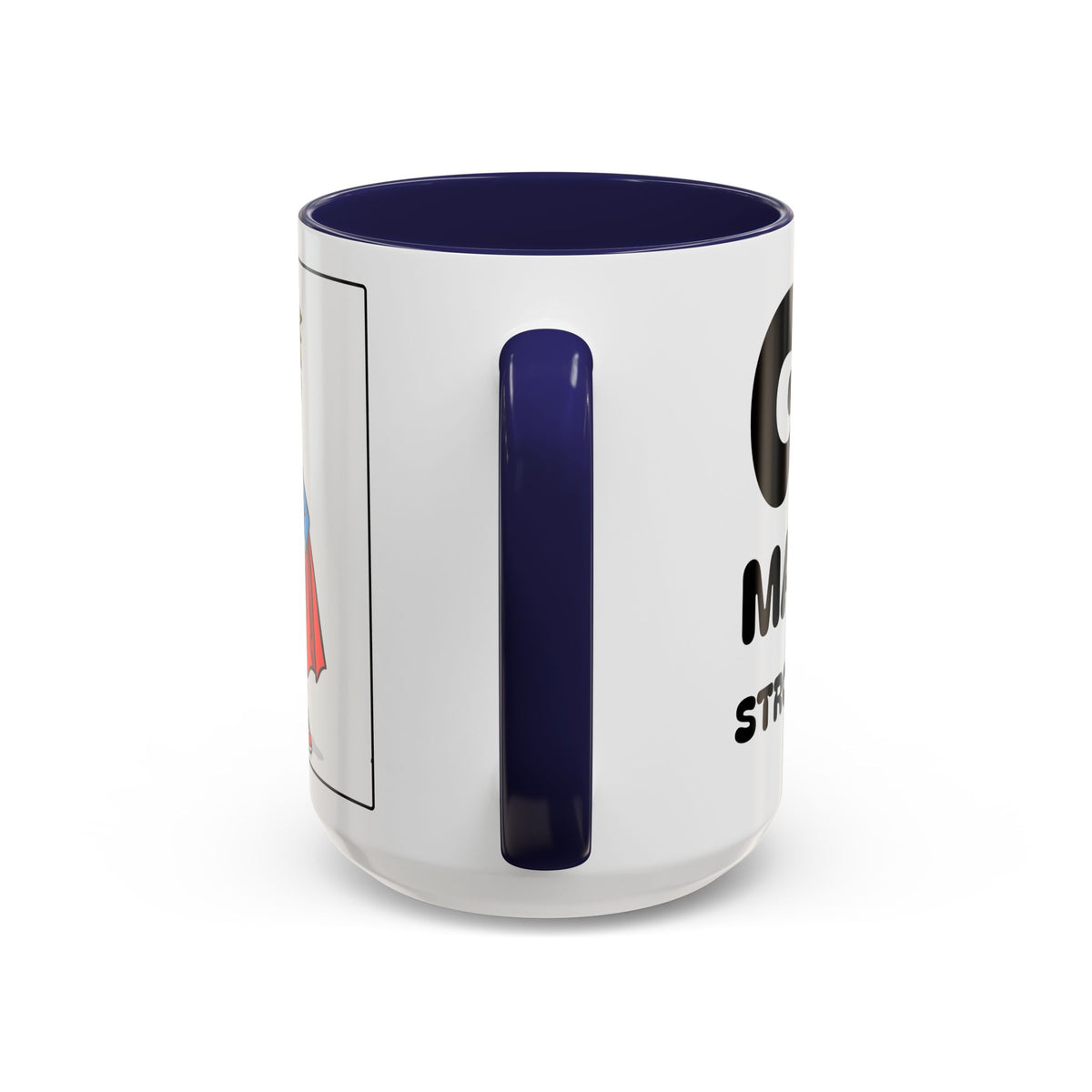 God Makes Me Strong And Brave II — Kids Superhero Coffee Mug —  Accent Mug (11/15oz)