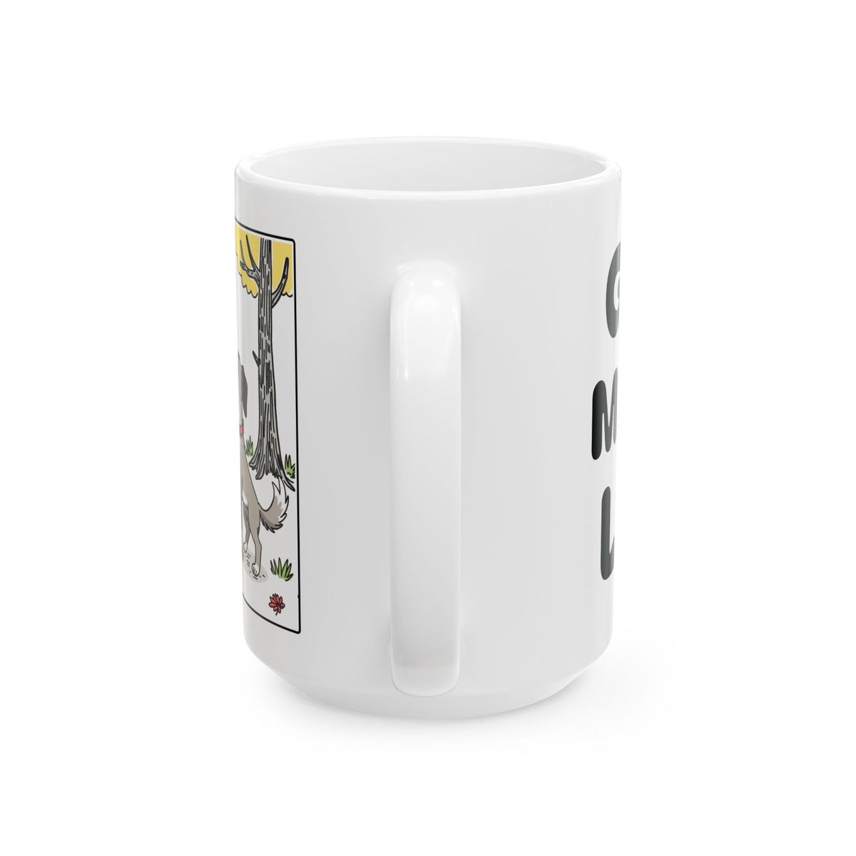 God Is My Only Light Ceramic Mug — Autumn Girl Illustration Coffee Cup (11oz/15oz)