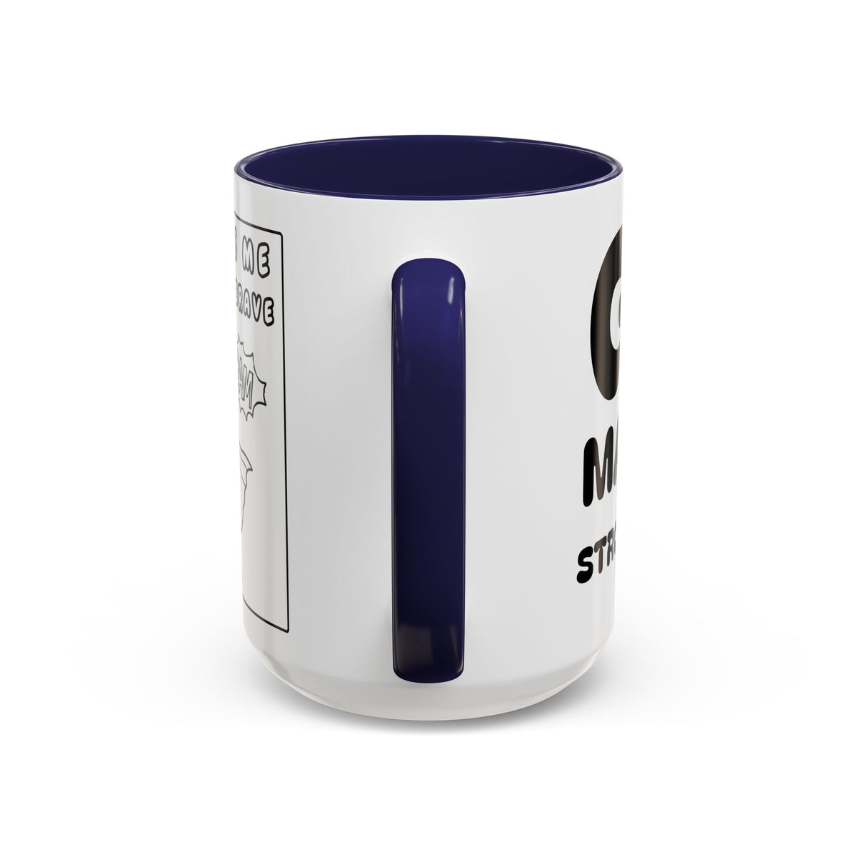God Makes Me Strong and Brave — Accent Coffee Mug — Kids Faith Coloring Style (11/15 oz)