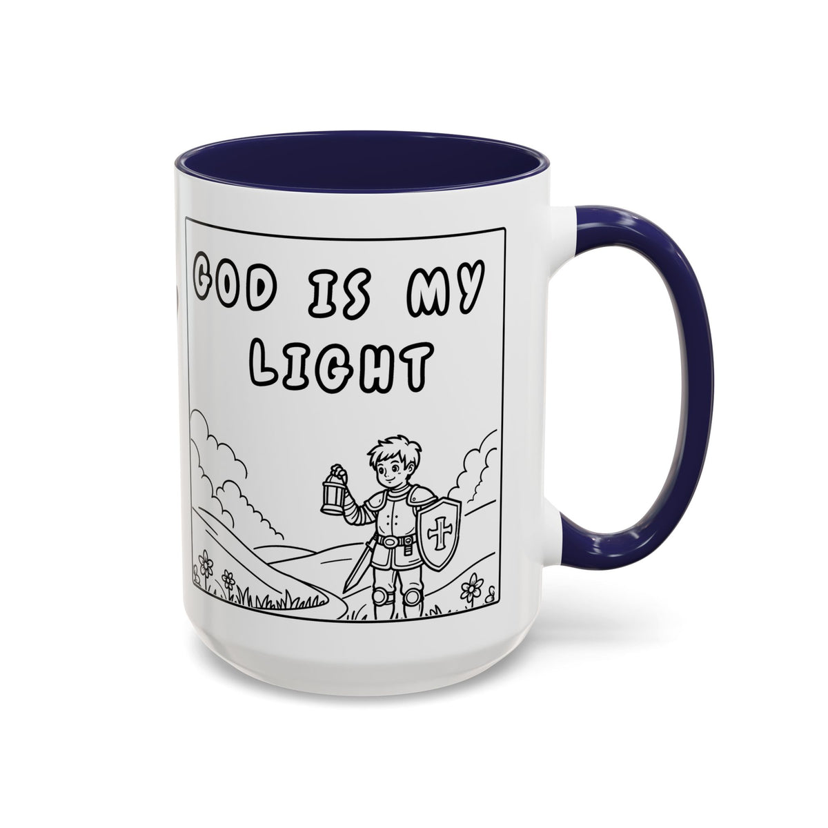 God Is My Light —  Accent Coffee Mug — Inspirational Christian Faith Mug (11/15oz)