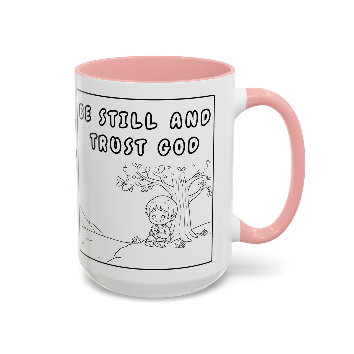 Be Still and Trust God  —  Accent Coffee Mug — Inspirational Christian Scripture Gift (11/15oz)