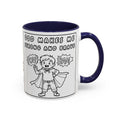 God Makes Me Strong and Brave — Accent Coffee Mug — Kids Faith Coloring Style (11/15 oz)