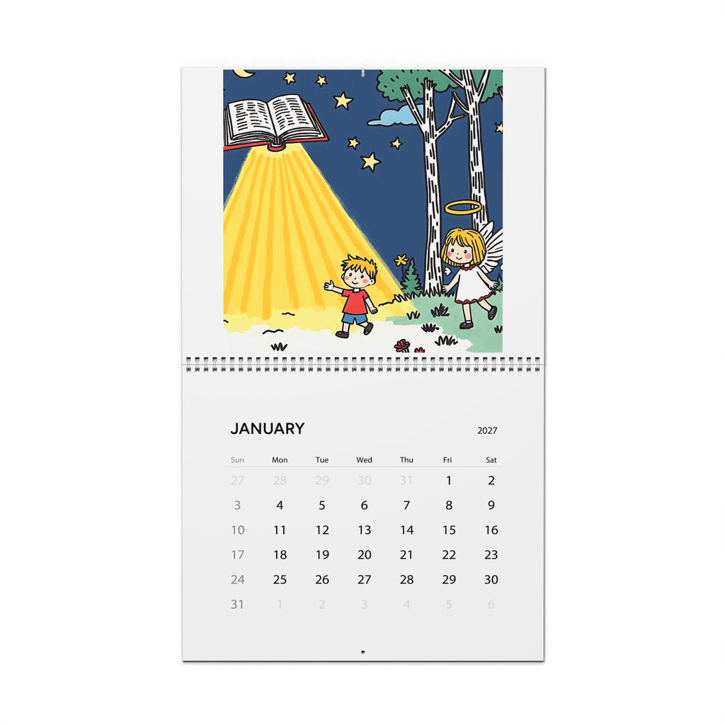 2027 Angelic Kids Illustration Wall Calendar – Monthly 12-Month Planner