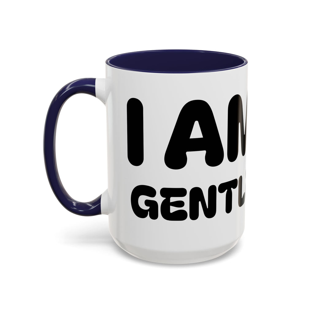 I AM Gentle — Accent Coffee Mug — Kid and Dog Illustration — Color-Accent Interior (11/15 oz)