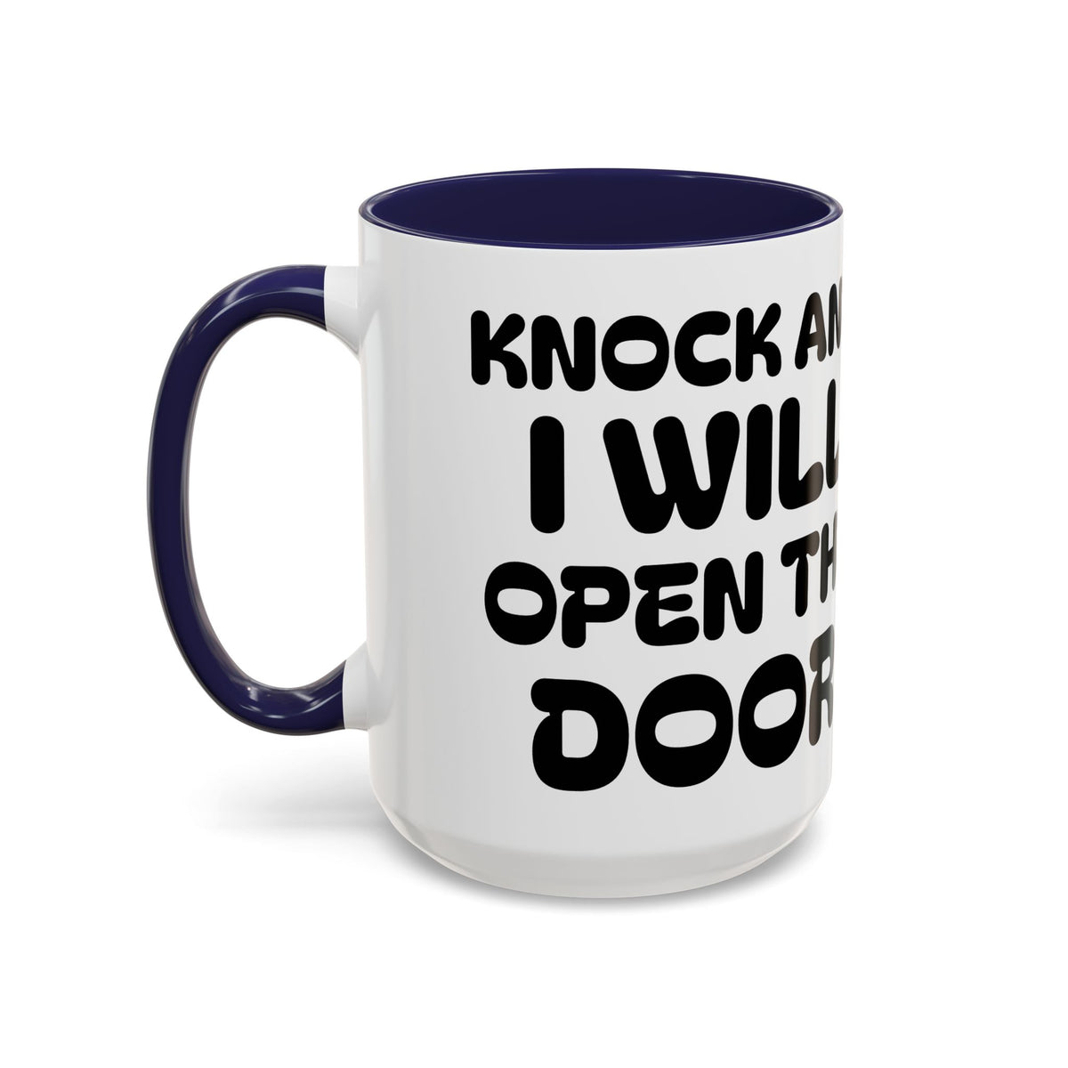 Knock And I WILL OPEN the DOOR — Illustrated Inspirational Accent Mug (11/15oz)
