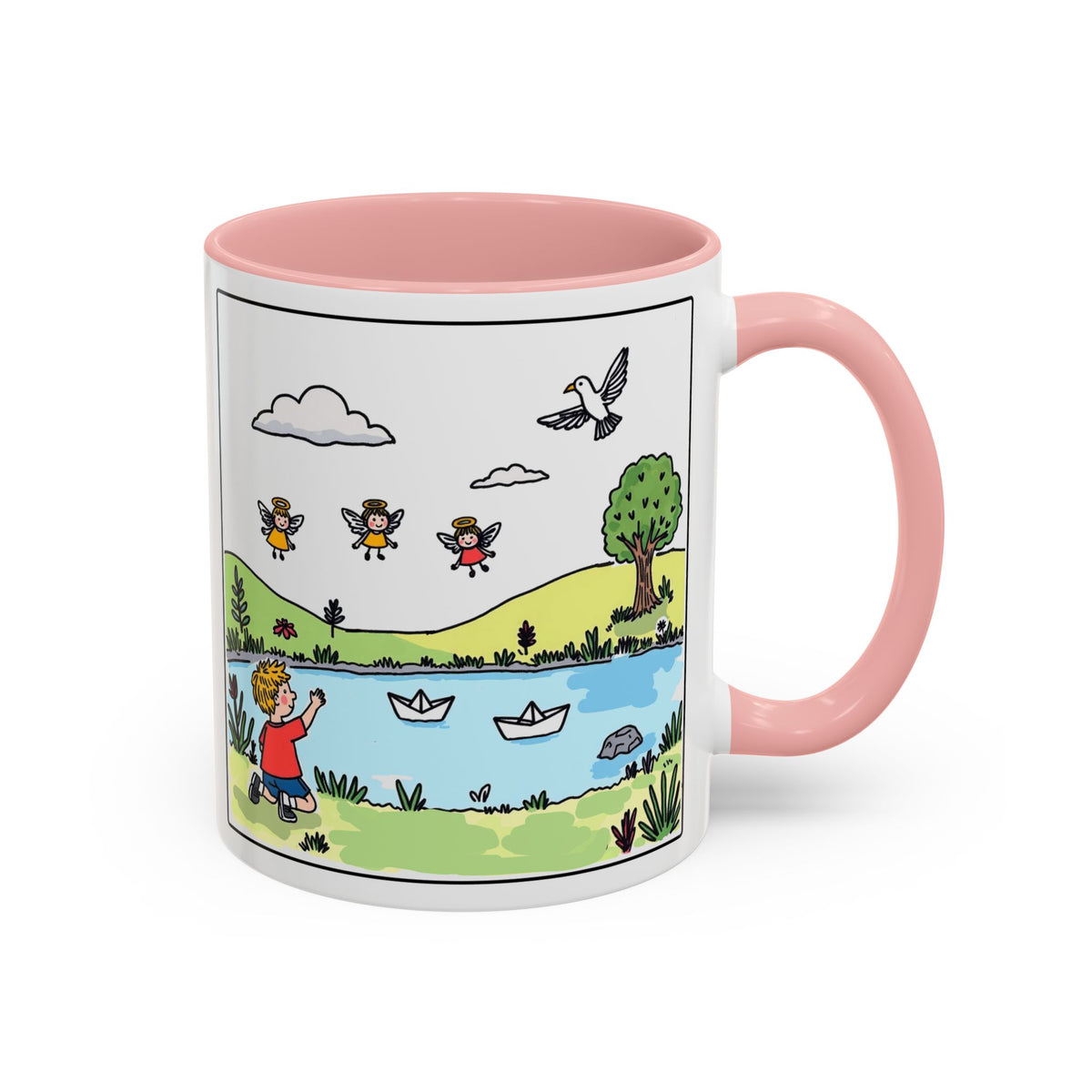 God Loves Me — Accent Coffee Mug —  Inspirational Kids Scene Ceramic Mug (11/15oz)