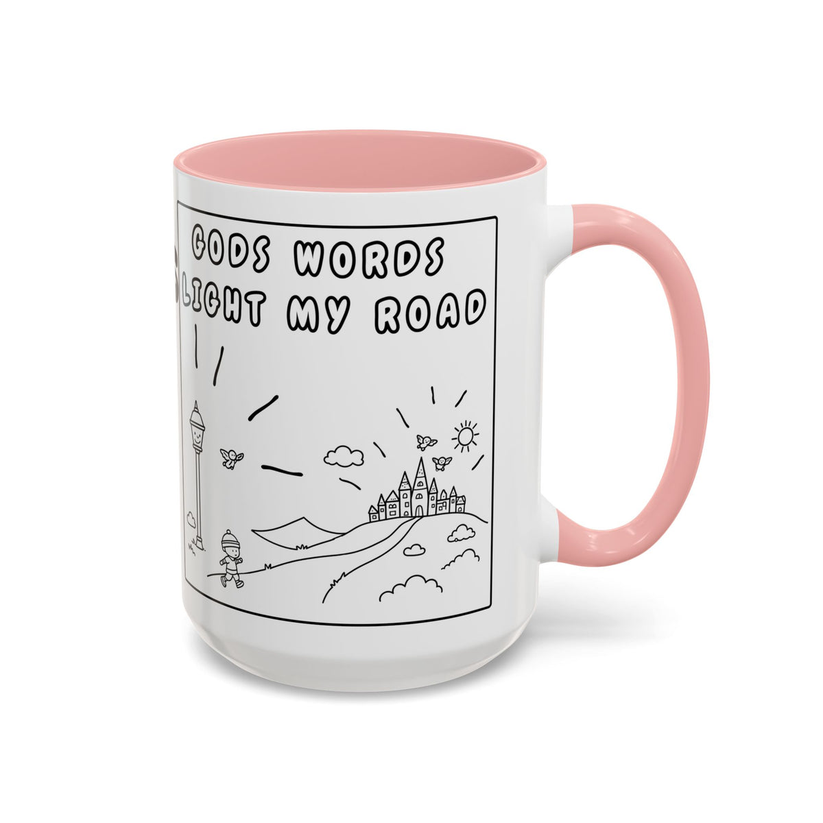 Gods Words Light My Road  - Accent Coffee Mug
