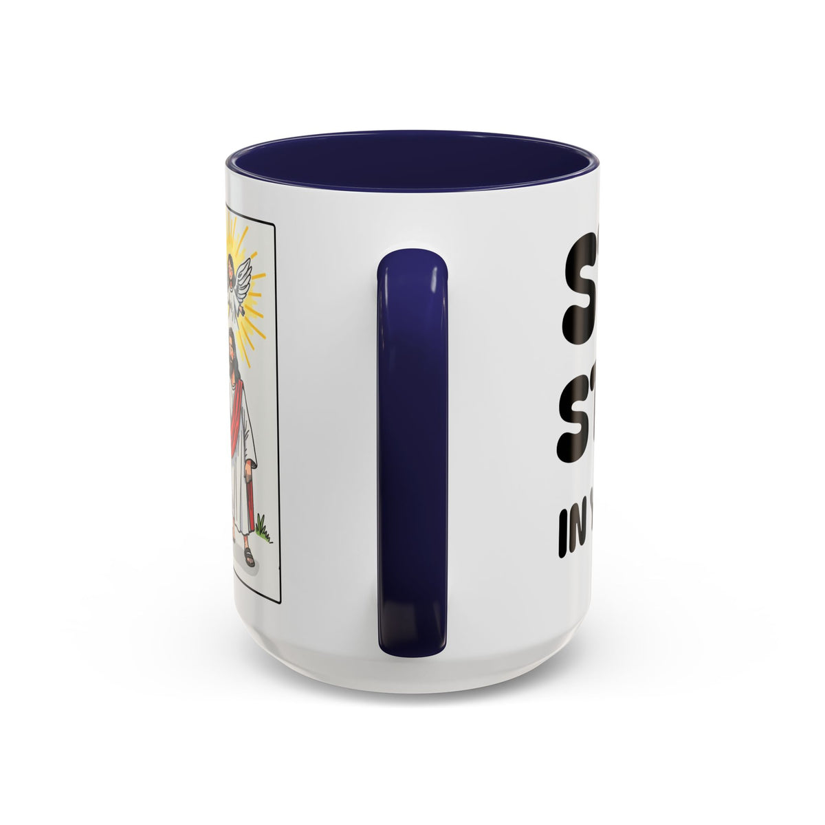 Stand Strong in Your Faith II — Accent Coffee Mug — Inspirational Christian Scripture Gift (11/15 oz)