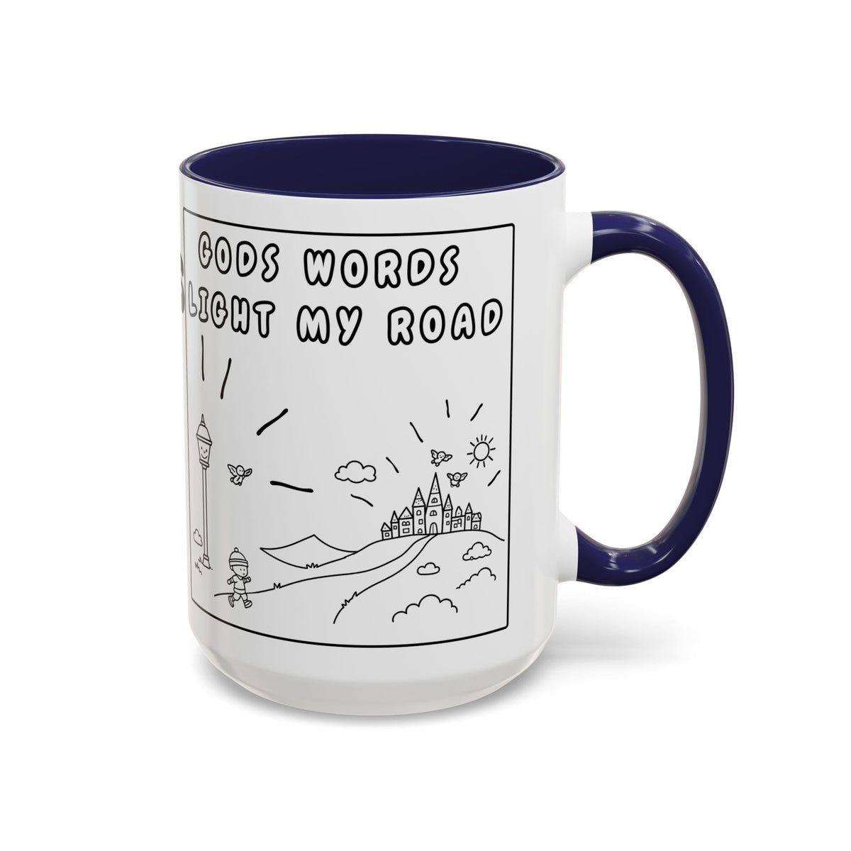 Gods Words Light My Road  - Accent Coffee Mug