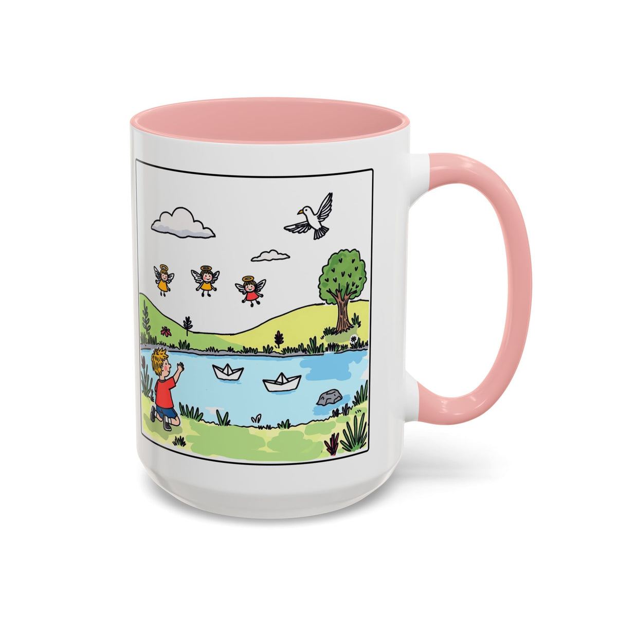 God Loves Me — Accent Coffee Mug —  Inspirational Kids Scene Ceramic Mug (11/15oz)