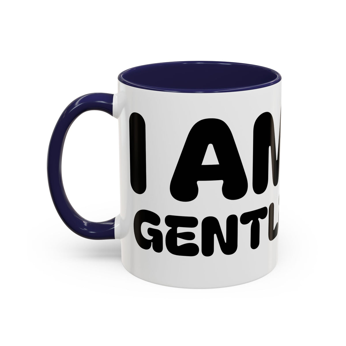 I AM Gentle — Accent Coffee Mug — Kid and Dog Illustration — Color-Accent Interior (11/15 oz)