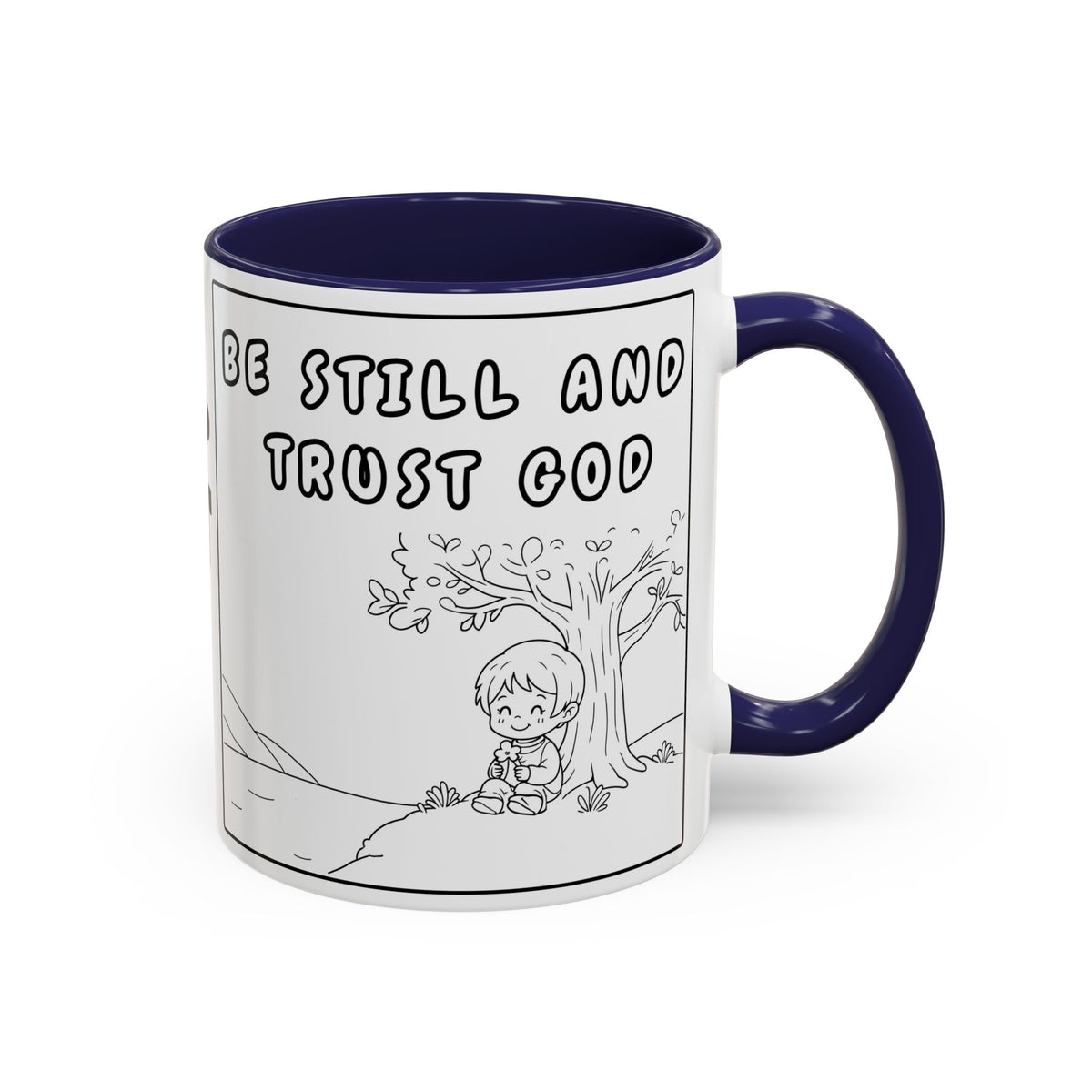 Be Still and Trust God  —  Accent Coffee Mug — Inspirational Christian Scripture Gift (11/15oz)