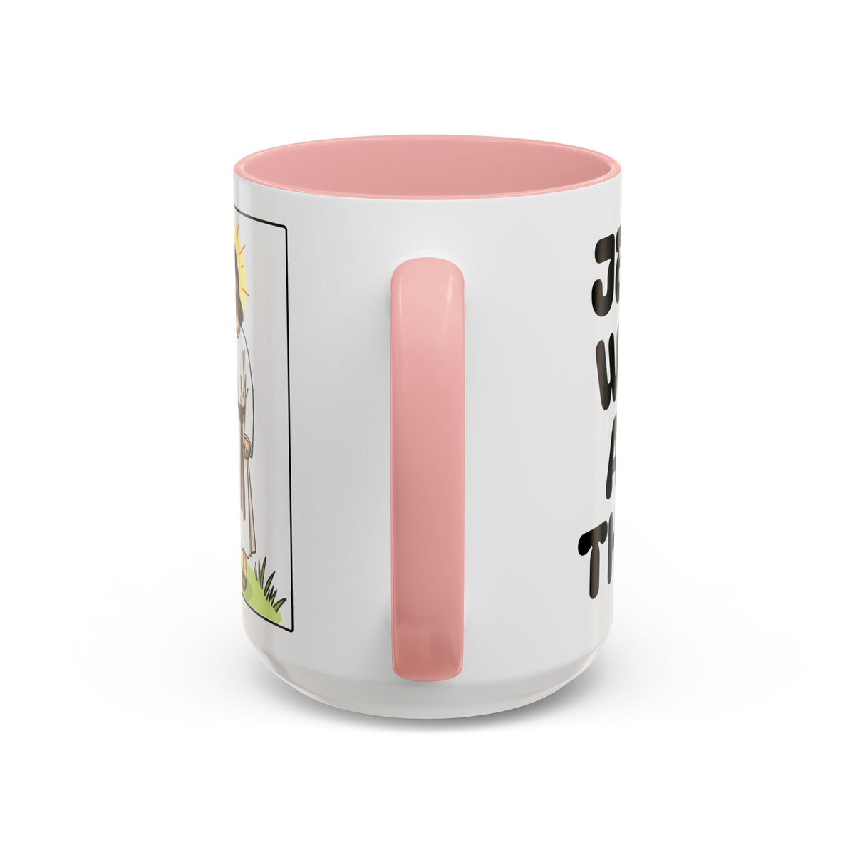 Jesus Is With Me All of the Time II — Accent Coffee Mug — Faith-Based Christian Inspirational Mug (11/15oz)