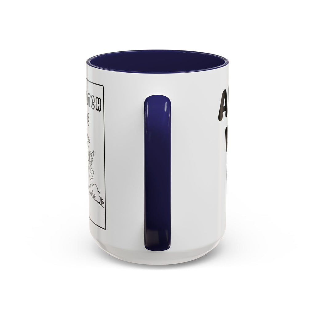 Angels Watch Over Me — Accent Coffee Mug — Inspirational Faith Based Morning Mug (11/15oz)