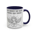 God Keeps Me Safe Under His Wings — Accent Coffee Mug — Inspirational Christian Angel Design (11/15oz)