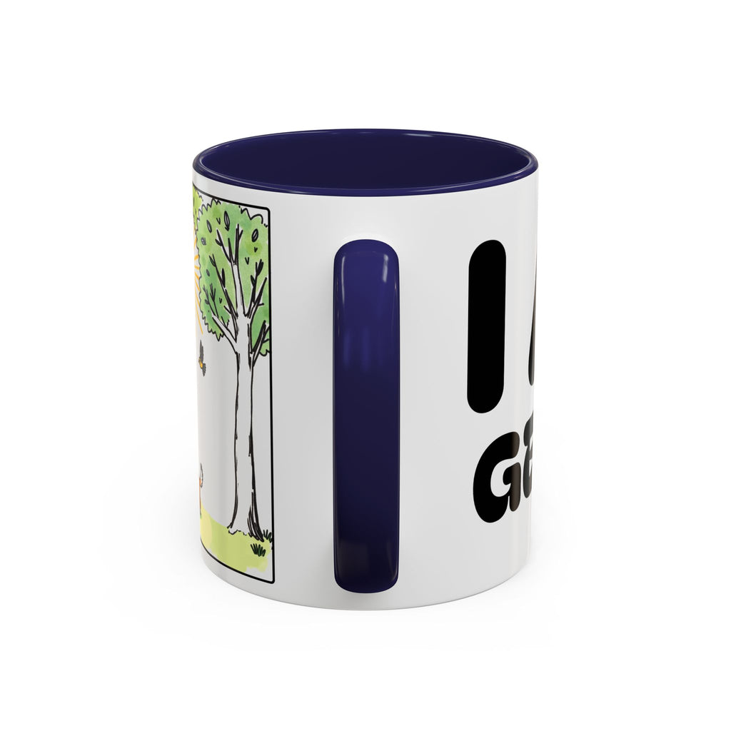 I AM Gentle — Accent Coffee Mug — Kid and Dog Illustration — Color-Accent Interior (11/15 oz)