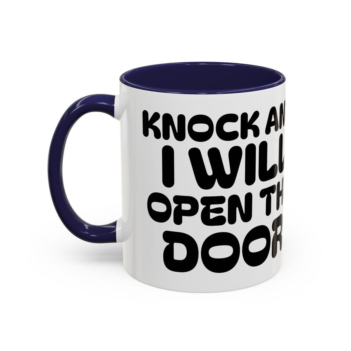 Knock And I WILL OPEN the DOOR — Illustrated Inspirational Accent Mug (11/15oz)
