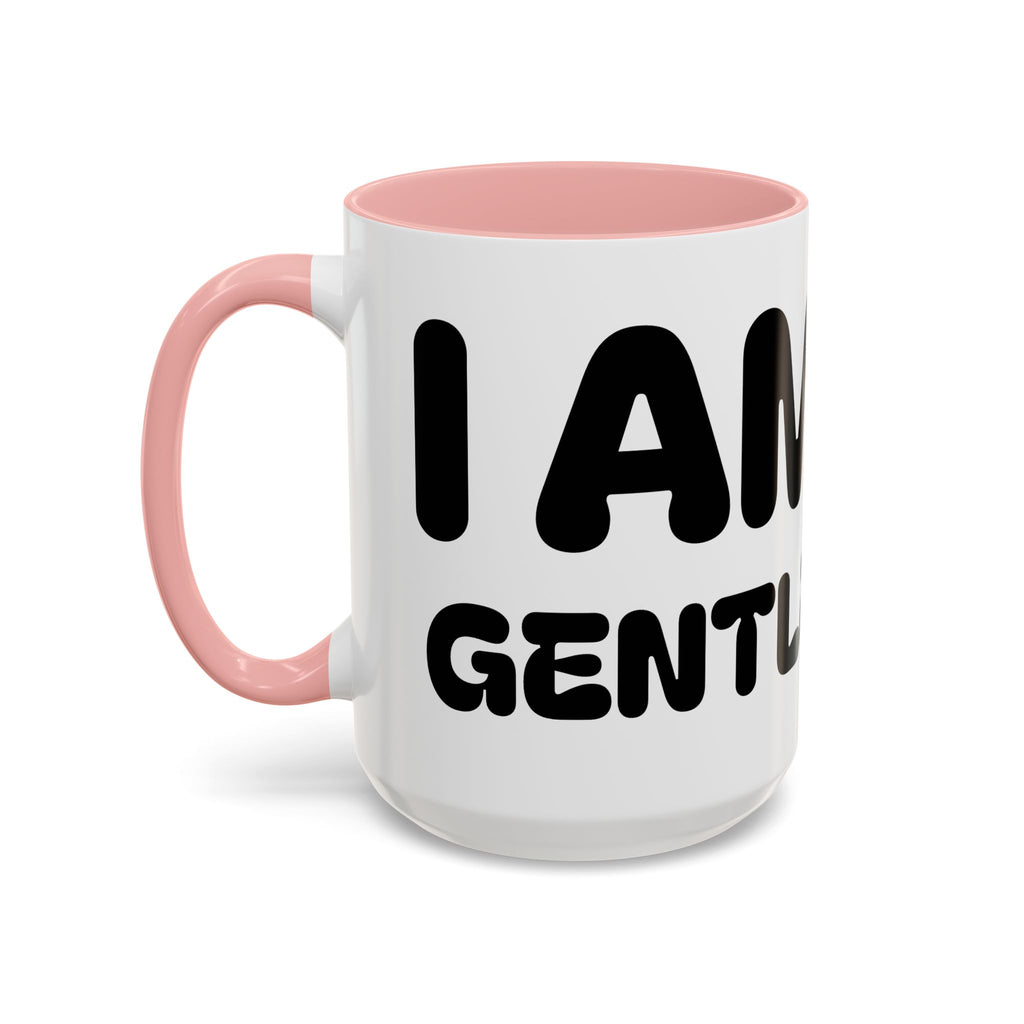 I AM Gentle — Accent Coffee Mug — Kid and Dog Illustration — Color-Accent Interior (11/15 oz)