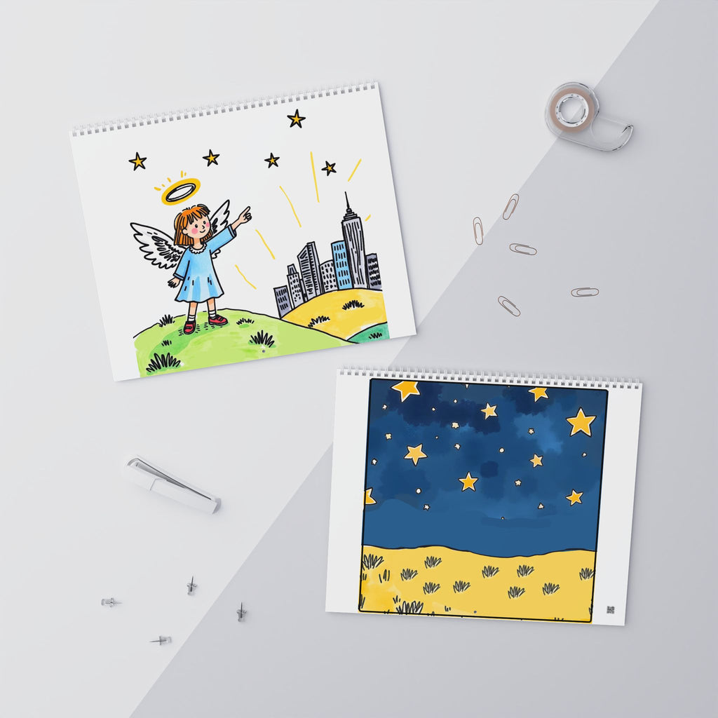 2027 Angelic Kids Illustration Wall Calendar – Monthly 12-Month Planner