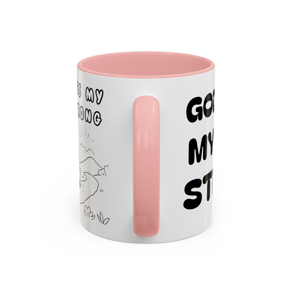 God Makes My Heart Strong  — Accent Coffee Mug — Inspirational Faith Christian Mug (11/15oz)