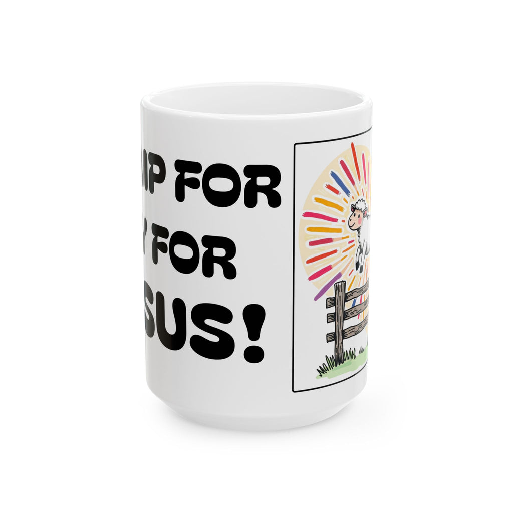 I Jump for Joy For Jesus — Ceramic Mug — Colorful Faith Coffee Cup (11oz & 15oz)