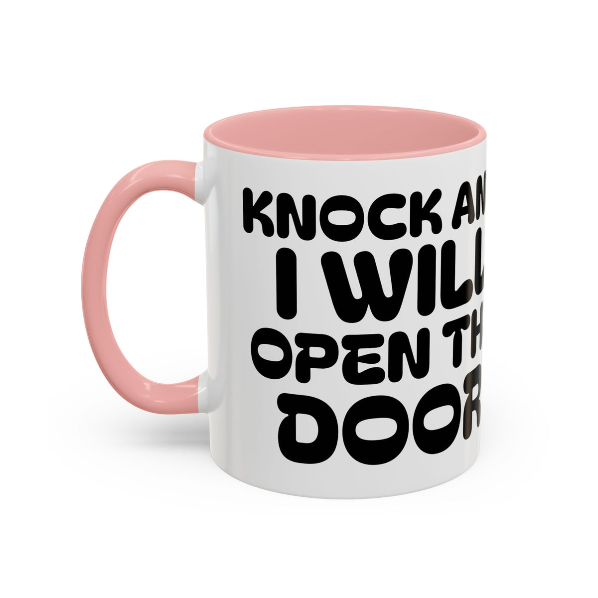 Knock And I WILL OPEN the DOOR — Illustrated Inspirational Accent Mug (11/15oz)