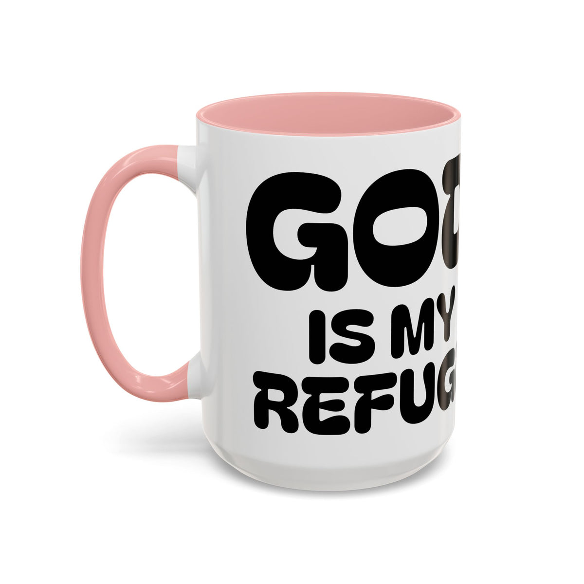 God Is My Refuge — Castle Accent Coffee Mug — 11/15oz Christian Inspirational Gift