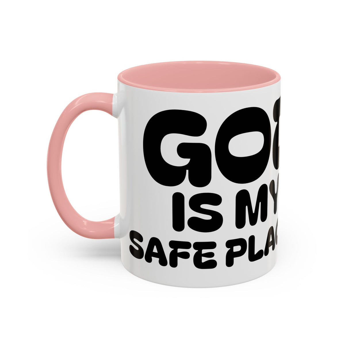God Is My Safe Place — Christian Accent Coffee Mug —  Inspirational Coffee Cup