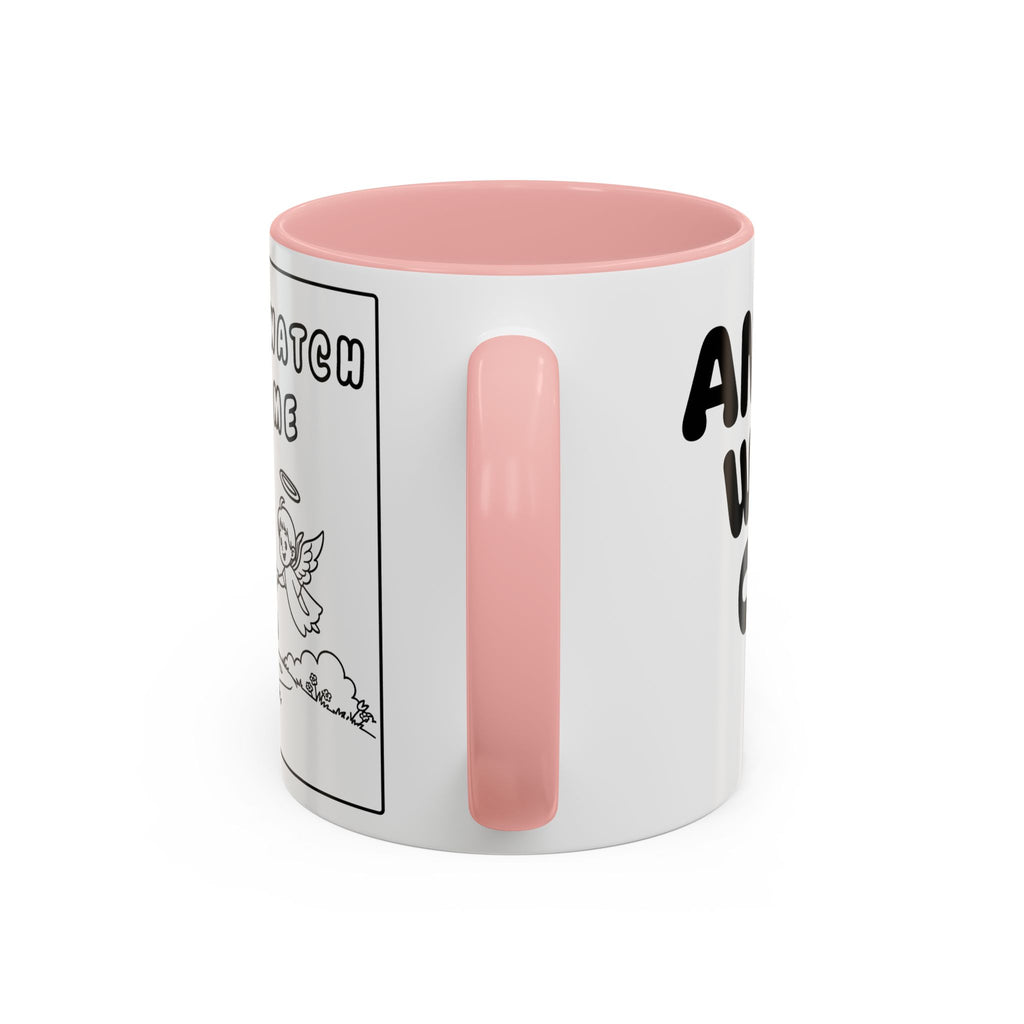 Angels Watch Over Me — Accent Coffee Mug — Inspirational Faith Based Morning Mug (11/15oz)