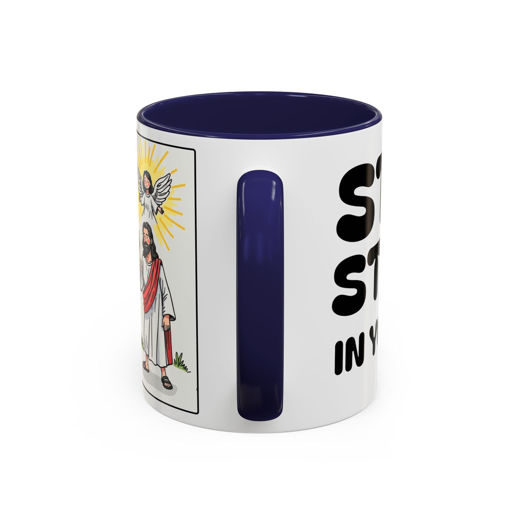 Stand Strong in Your Faith II — Accent Coffee Mug — Inspirational Christian Scripture Gift (11/15 oz)
