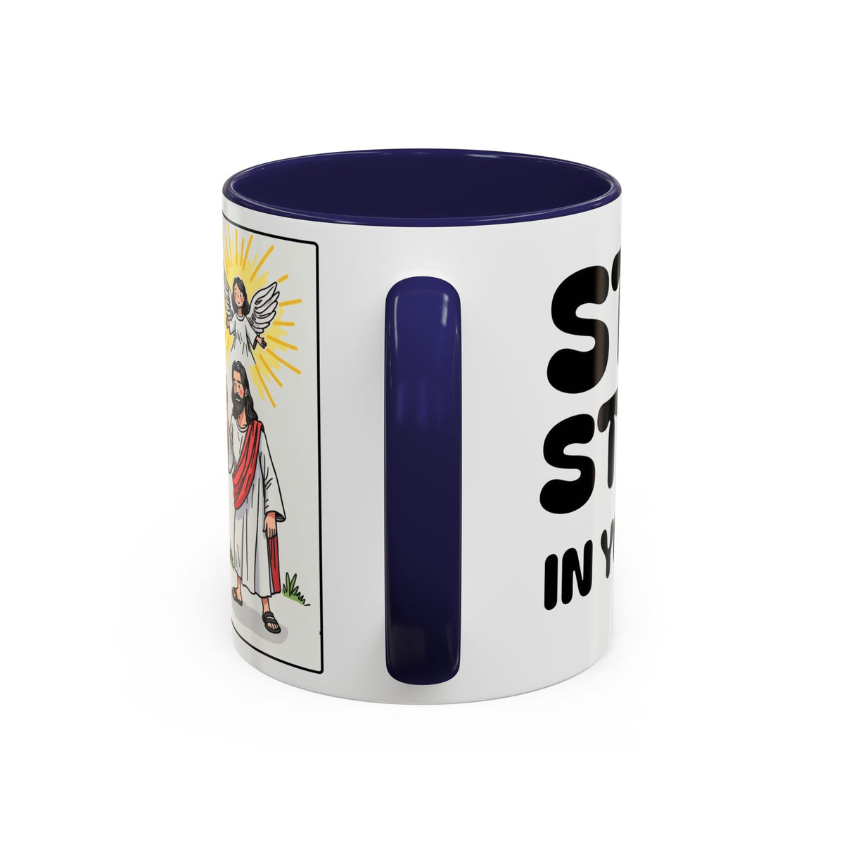 Stand Strong in Your Faith II — Accent Coffee Mug — Inspirational Christian Scripture Gift (11/15 oz)