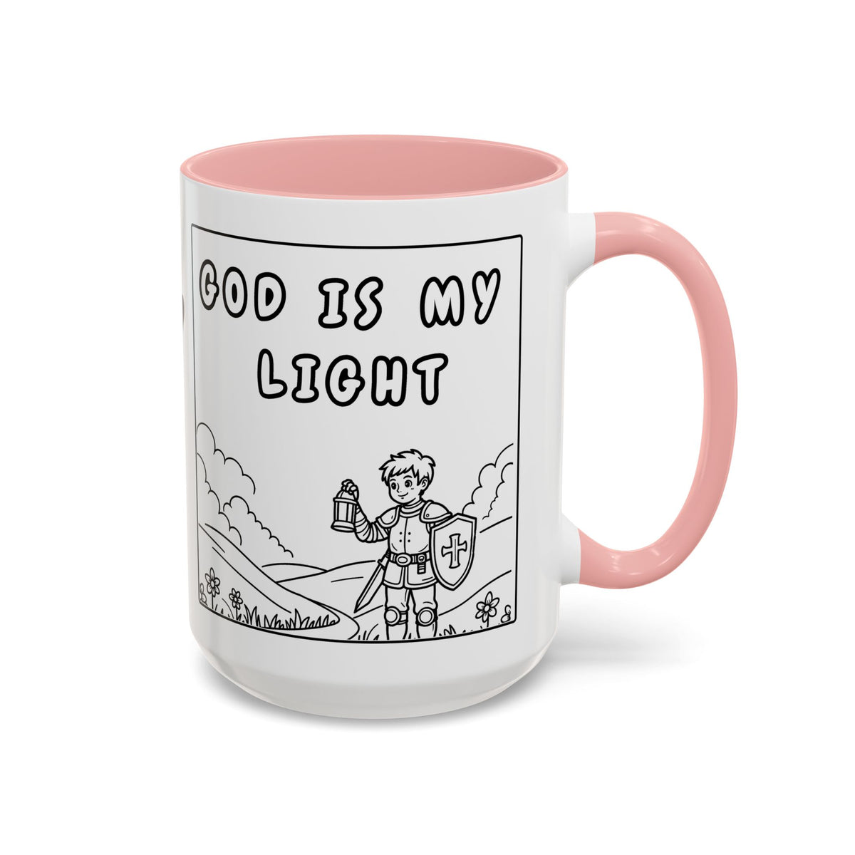 God Is My Light —  Accent Coffee Mug — Inspirational Christian Faith Mug (11/15oz)