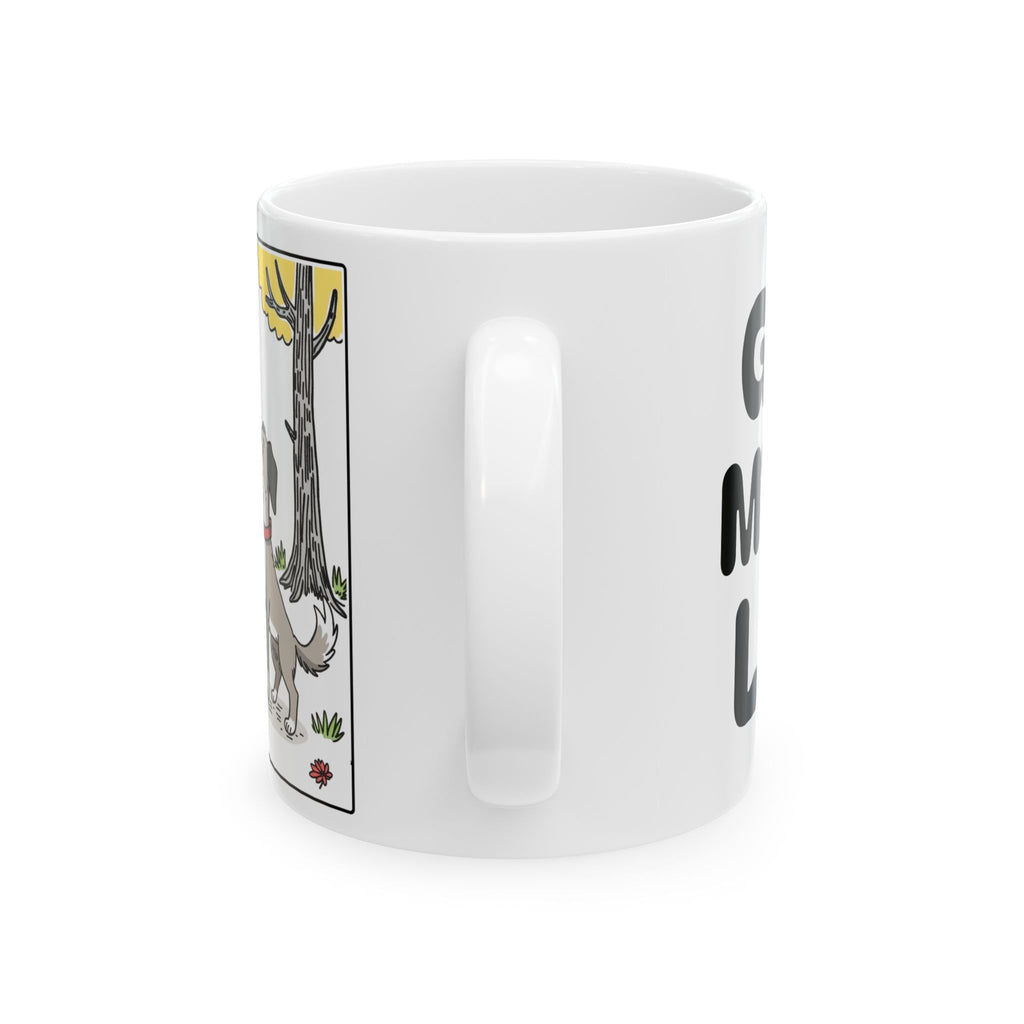 God Is My Only Light Ceramic Mug — Autumn Girl Illustration Coffee Cup (11oz/15oz)