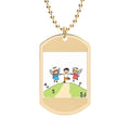 Children's Angels Dog Tag Necklace — Cute Kids Guardian Angels Design -- Jesus Sends His Angels To Protect Me In All My Ways